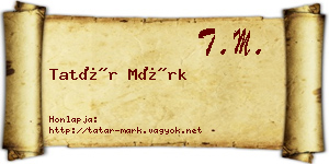 Tatár Márk névjegykártya
