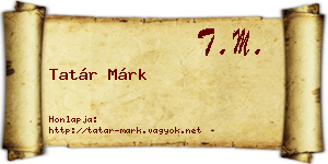 Tatár Márk névjegykártya